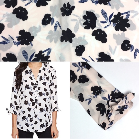 Ivanka Trump Tops - Ivanka Trump Floral Georgette Blouse Sheer Blush